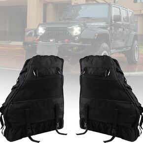 Wrangler Roll Bar Storage Bag Cage with Star Logo for JK TL LJ JL 4-Door Organizers Accessories with Multi-Pockets Tool Kits Bottle Drink Phone Gadget Holder - Pack of 2 Cargo Bag Saddlebag