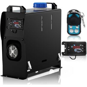 8KW Diesel Heater, 12V/24V All in One Portable Diesel Air Heaters with 5L Tank, Remote Control, LCD Display and Silencer for Rv, Campers, Trailer Boat, Boat Bus, Trucks and Indoor Use, Vertical