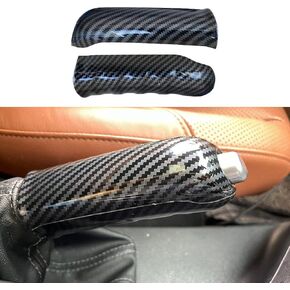 ruihe Carbon Fiber Color Parking Handbrake Hand Brake Handle Cover Trim Fit for Ford Ranger 2016 2017 2018 2019 2020 2021 2022 accessories