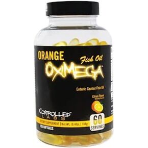 CONTROLLED LABS Orange Oximega Fish Oil Supplement 120 Softgels, EPA and DHA, 2000mg Omega- 3 Fatty Acids, Citrus-Flavor, Burpless Softgels