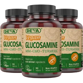 DEVA VEGAN VITAMINS VEGAN GLUCOSAMINE,MSM-CMO, 90 TAB (3 pack)