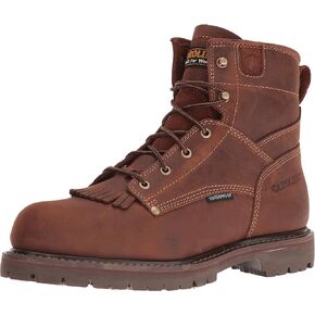 Carolina 28 Series 6" Soft Toe Waterproof Work Boots for Men - Cigar Leather Upper, AG7 Footbed, Removable Kiltie, EH-Rated