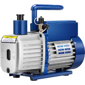 VIVOHOME 1/2 HP 5 CFM 110V Dual Stage HVAC Vacuum Pump, Sparkless Motor for R32 R1234yf R134a R22 R410a Systems, Auto AC Vacuum Pump for Air Conditioner Servicing Resin Degassing with 2 Oil Bottles