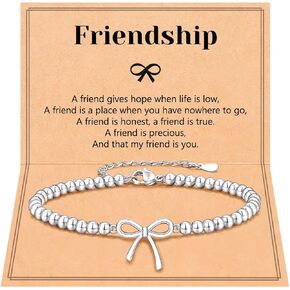 سوار فيونكات فضية من PINKDODO، أفضل هدية لصديق للنساء كهدايا لوصيفات العروس in Kuwait