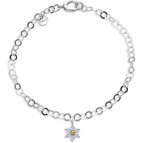 Gem Stone King Made In Italy 925 Sterling Silver Link Chain Bracelet For Women with Charm