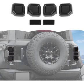 RT-TCZ Smoked Black Tail Light Lamp Cover Guard Trim Decoration Exterior Accessories for Ford Bronco Raptor 2021-2025