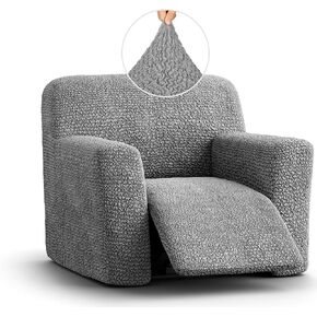 PAULATO BY GA.I.CO. Recliner Slipcover - Recliner Chair Cover - Soft Polyester Fabric Slipcover - 1-Piece Form Fit Stretch Furniture Protector - Microfibra - Burgundy (Recliner Cover)