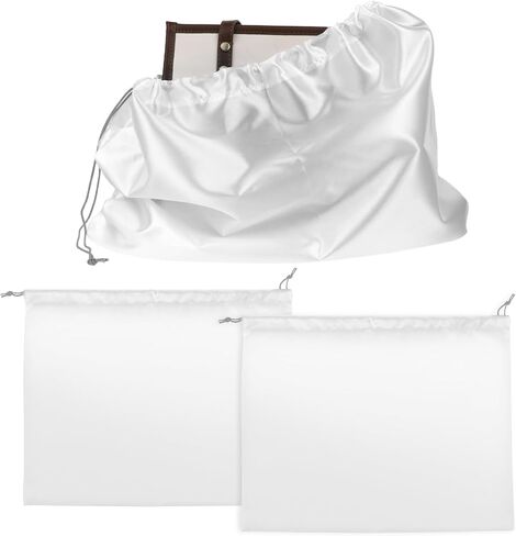 Molain Satin Dust Bags for Handbags, 2 Pcs Silk Cloth Bag With Drawstring Travel Storage Pouch for Handbag Purse Shoes Boots(White) in Saudi Arabia