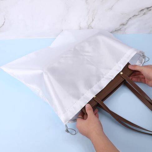 Molain Satin Dust Bags for Handbags, 2 Pcs Silk Cloth Bag With Drawstring Travel Storage Pouch for Handbag Purse Shoes Boots(White) in Saudi Arabia