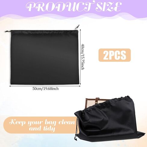 Molain Satin Dust Bags for Handbags, 2 Pcs Silk Cloth Bag With Drawstring Travel Storage Pouch for Handbag Purse Shoes Boots(White) in Saudi Arabia