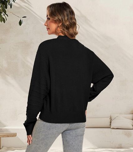 Women Fall Long Sleeve V Neck Cardigan Button Down Lightweight Cropped Cardigan Sweater Jackets in Saudi Arabia