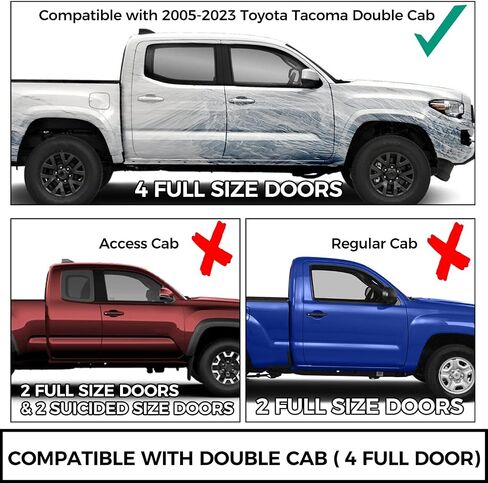 KUAFU Running Boards Compatible with 2005-2023 Toyota Tacoma Double Cab Dropped Steps Side Steps Hoop Bar Nerf Bars Door (Matte Black) in Saudi Arabia