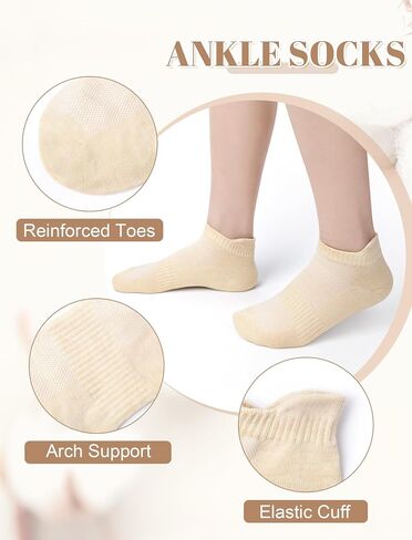 Justay 10 Pairs White Ankle Socks Woman Low Cut Running Cotton Socks Soft Athletic No Show Socks Womens in Saudi Arabia
