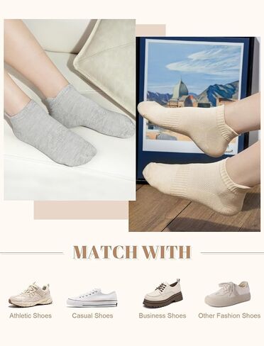 Justay 10 Pairs White Ankle Socks Woman Low Cut Running Cotton Socks Soft Athletic No Show Socks Womens in Saudi Arabia