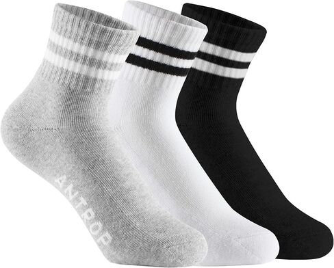 Antrop Women Men Quarter Crew قطن كعب جوارب رياضية للجري (3 أزواج) in Kuwait