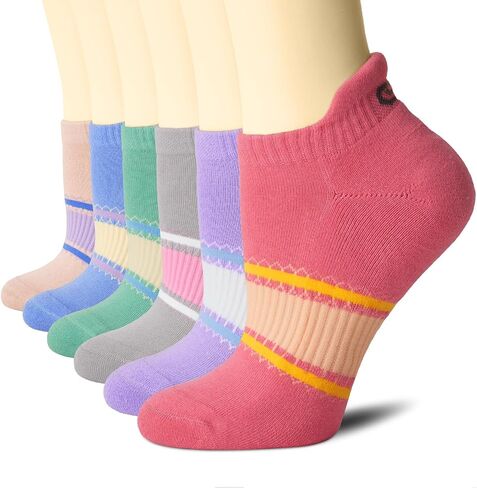 CS CELERSPORT 6 Pairs Ankle Athletic Running Socks Low Cut Sports Tab Socks for Men and Women in Kuwait