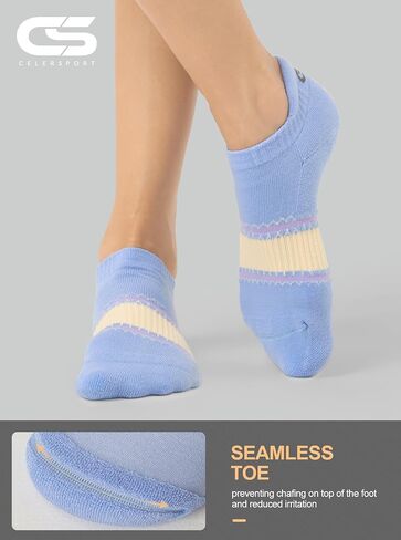 CS CELERSPORT 6 Pairs Ankle Athletic Running Socks Low Cut Sports Tab Socks for Men and Women in Kuwait