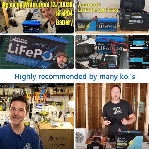 Acoucou 12V 6Ah LiFePO4 Battery, small 12 Volt Rechargeable Lithium Battery with 3000+ Times Deep Cycles&Built-in BMS, Lithium Iron Phosphate Battery for Fish Finder,Power wheels,Lighting,Ride on Toys in Saudi Arabia