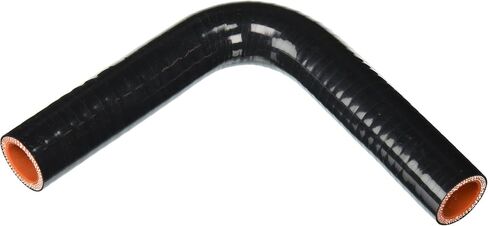 HPS HTSEC90-087-BLK Silicone High Temperature 4-ply Reinforced 90 degree Elbow Coupler Hose, 100 PSI Maximum Pressure, 3.5" Leg Length on each side, 7/8" ID, Black in Saudi Arabia