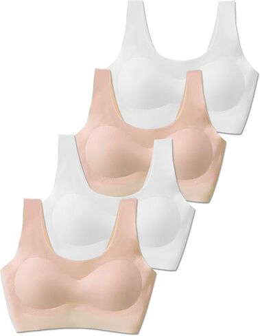 4 Pack Training Bras for Girls 10-16, Seamless Sports Bras with Removable Padding, Ultra Soft Comfort for Active Teens in Saudi Arabia