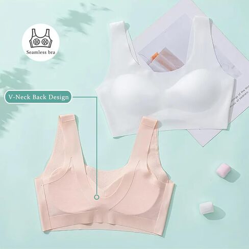 4 Pack Training Bras for Girls 10-16, Seamless Sports Bras with Removable Padding, Ultra Soft Comfort for Active Teens in Saudi Arabia