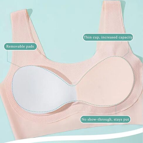 4 Pack Training Bras for Girls 10-16, Seamless Sports Bras with Removable Padding, Ultra Soft Comfort for Active Teens in Saudi Arabia