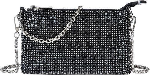 Silver Clutch Sparkly Purse Silver Crossbody Bags Rhinestone Purse for Women in Saudi Arabia