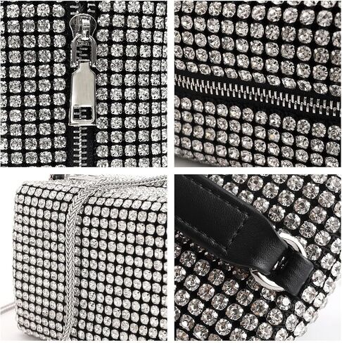 Silver Clutch Sparkly Purse Silver Crossbody Bags Rhinestone Purse for Women in Saudi Arabia