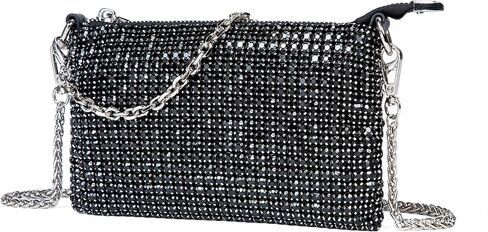 Silver Clutch Sparkly Purse Silver Crossbody Bags Rhinestone Purse for Women in Saudi Arabia