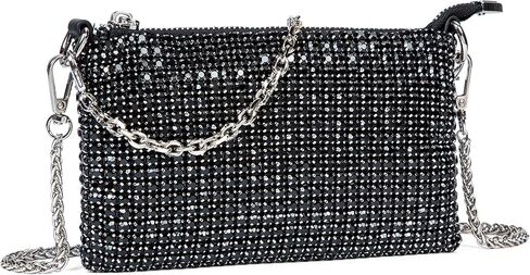Silver Clutch Sparkly Purse Silver Crossbody Bags Rhinestone Purse for Women in Saudi Arabia