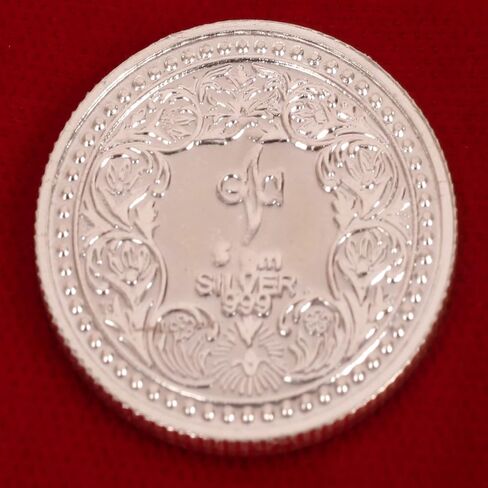 Touchstone Hindu God Lakshmi Ganesha 5 GMS 10 GMS 20 GMS Round Shape 999 Purity Silver Coin. in Saudi Arabia