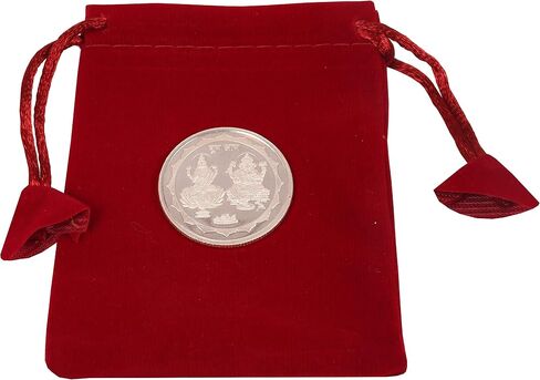 Touchstone Hindu God Lakshmi Ganesha 5 GMS 10 GMS 20 GMS Round Shape 999 Purity Silver Coin. in Saudi Arabia