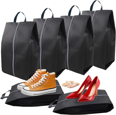 6 Pack Luggage Black Shoe Bags for Travel, Shoe Organizer Men & Women Travel Shoe Bag Waterproof in Saudi Arabia