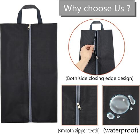 6 Pack Luggage Black Shoe Bags for Travel, Shoe Organizer Men & Women Travel Shoe Bag Waterproof in Saudi Arabia