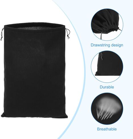 PATIKIL Shoe Dust Bag, 16 Pack Duster Flannel Shoes Pouch with Drawstring Washable Breathable Travel Shoe Bags for Home Luggage Storage, 12x17" Black in Kuwait