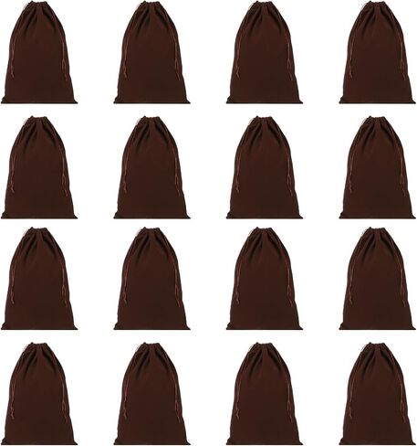 PATIKIL Shoe Dust Bag, 16 Pack Duster Flannel Shoes Pouch with Drawstring Washable Breathable Travel Shoe Bags for Home Luggage Storage, 12x17" Black in Kuwait