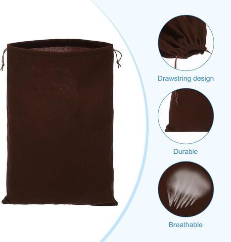 PATIKIL Shoe Dust Bag, 16 Pack Duster Flannel Shoes Pouch with Drawstring Washable Breathable Travel Shoe Bags for Home Luggage Storage, 12x17" Black in Kuwait