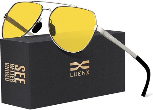 LUENX Aviator Sunglasses for Men Women Polarized New Shades Large Metal Frame - UV 400 Protection in Saudi Arabia