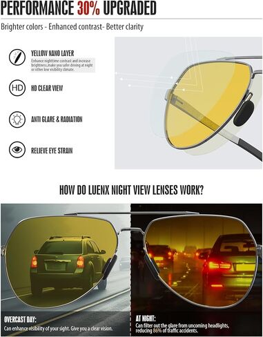 LUENX Aviator Sunglasses for Men Women Polarized New Shades Large Metal Frame - UV 400 Protection in Saudi Arabia