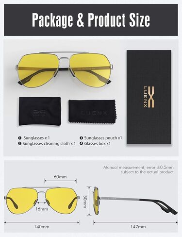 LUENX Aviator Sunglasses for Men Women Polarized New Shades Large Metal Frame - UV 400 Protection in Saudi Arabia