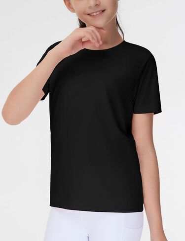 THE GYM PEOPLE Girls Workout Shirts Short Sleeve Loose Fit Crewneck Running Yoga Tee Tops in Saudi Arabia