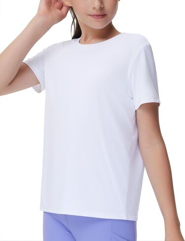THE GYM PEOPLE Girls Workout Shirts Short Sleeve Loose Fit Crewneck Running Yoga Tee Tops in Saudi Arabia