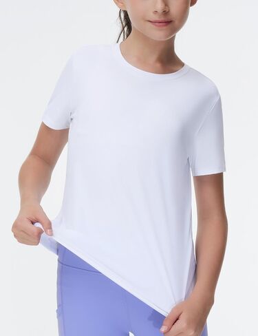 THE GYM PEOPLE Girls Workout Shirts Short Sleeve Loose Fit Crewneck Running Yoga Tee Tops in Saudi Arabia
