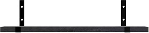 Fixwal Floating Shelves Set of 5, Width 4.7 Inches Black Wall Shelves, Rustic Wood Wall Storage Shelves for Bedroom, Living Room, Kitchen, Bathroom, Home Decor, Laundry Room, Office and Plants (Black) in Saudi Arabia
