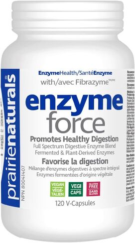 Prairie Naturals Force with Fibrazyme Digestive Enzyme Vegetarian Capsules, 60 Count in Saudi Arabia