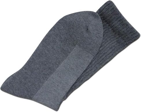 Well Knitting Loose Men's Diabetic Crew Socks,Non-Binding Top,Seamless Toe,Semi Cushion,Breathable Soft Coolmax Socks 4 Pairs in Saudi Arabia