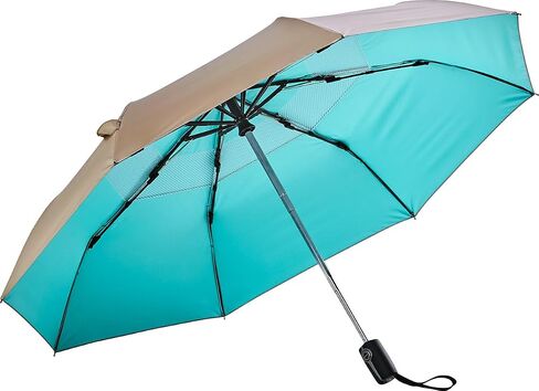Coolibar UPF 50+ 42 Inch Sodalis Travel Umbrella - Sun Protective (One Size- Silver) in Saudi Arabia