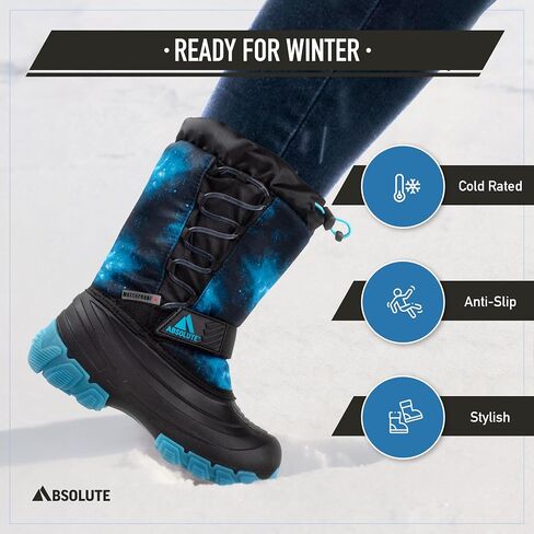 Absolute Little Kid Light Up Snow Winter Boots, Warm, Insulated, Waterproof in Saudi Arabia