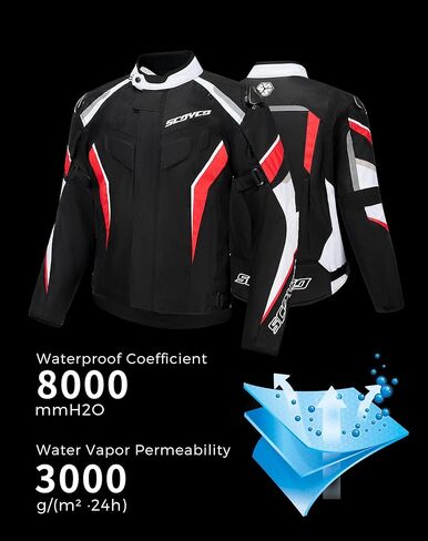 Scoyco Men's Street Motorcycle Jacket Waterproof Motorbike Jacket with CE Armor Removable Thermal Liner Cordura Moto Jacket in Saudi Arabia