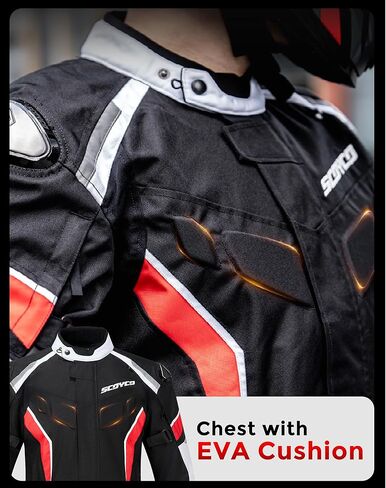 Scoyco Men's Street Motorcycle Jacket Waterproof Motorbike Jacket with CE Armor Removable Thermal Liner Cordura Moto Jacket in Saudi Arabia